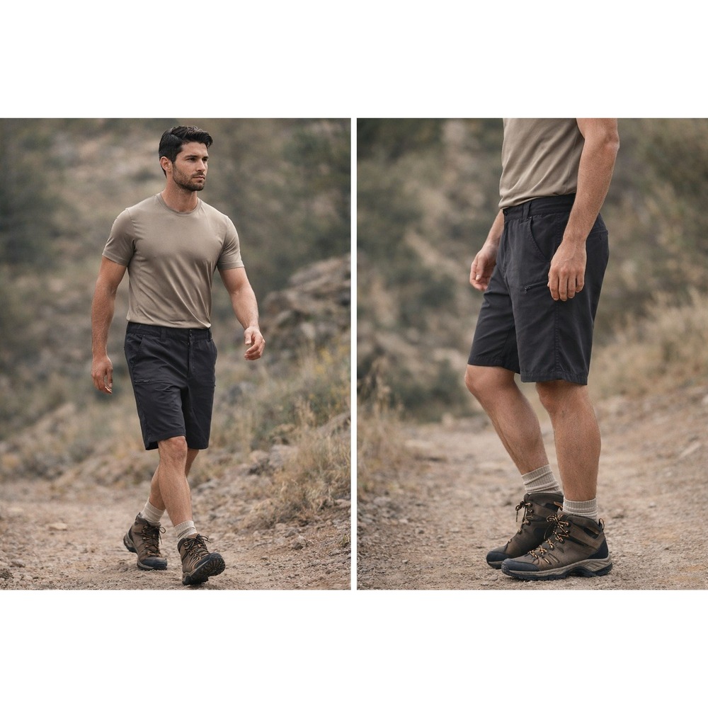 Wrangler Mens Outdoor Series Cargo Shorts Charcoal Grey Gorpcore Size 36 active